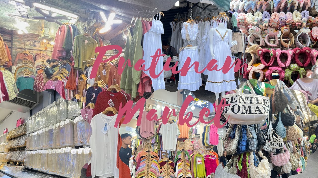 ประตูน้ำ ตลาดประตูน้ำแหล่งขายส่งเสื้อผ้า พาเดินดูเสื้อผ้าล่าสุดในวันอาทิตย์ #thailand #bangkok