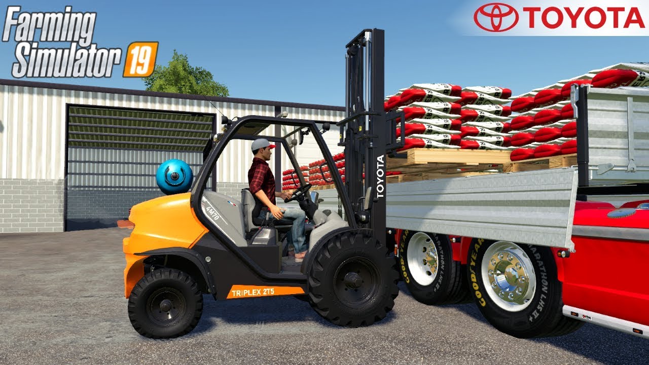 Farming Simulator 19 - TOYOTA FORKLIFT Loads Pallets To A Semi Trailer