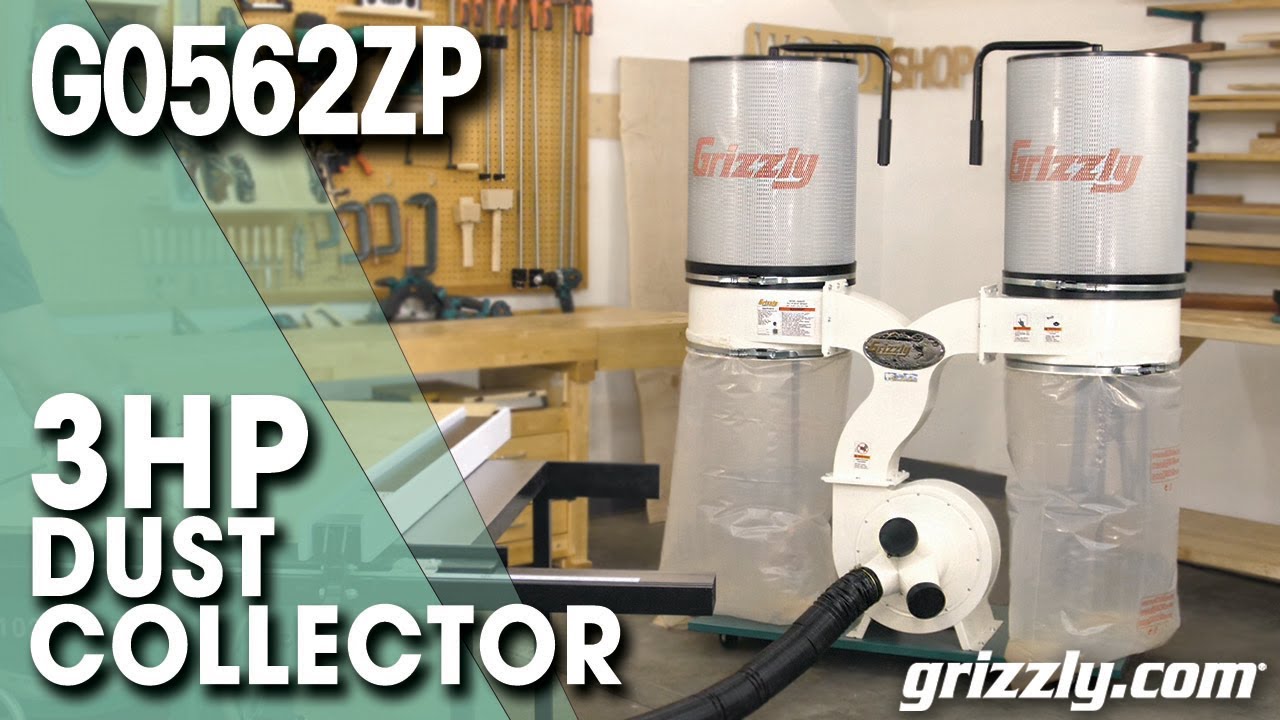 3 HP Double Canister Dust Collector with Aluminum Impeller | G0562ZP | Grizzly Industrial