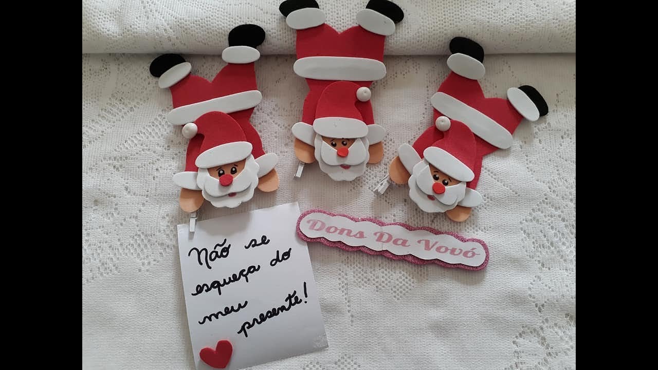 Enfeite de Natal.Imã de Papai Noel de eva.