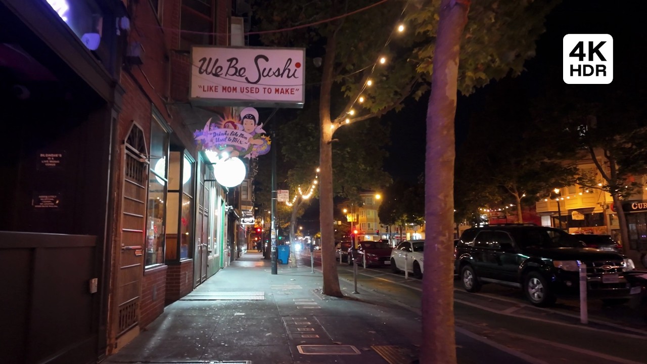 🇺🇸 Mission District at Night Walking Tour · 4K HDR