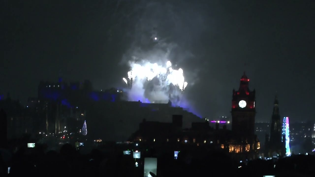 Edinburgh Hogmanay Fireworks to Pablo Nutini Iron Sky, Calton Hill