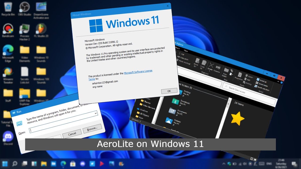 Trying AeroLite Theme on Windows 11