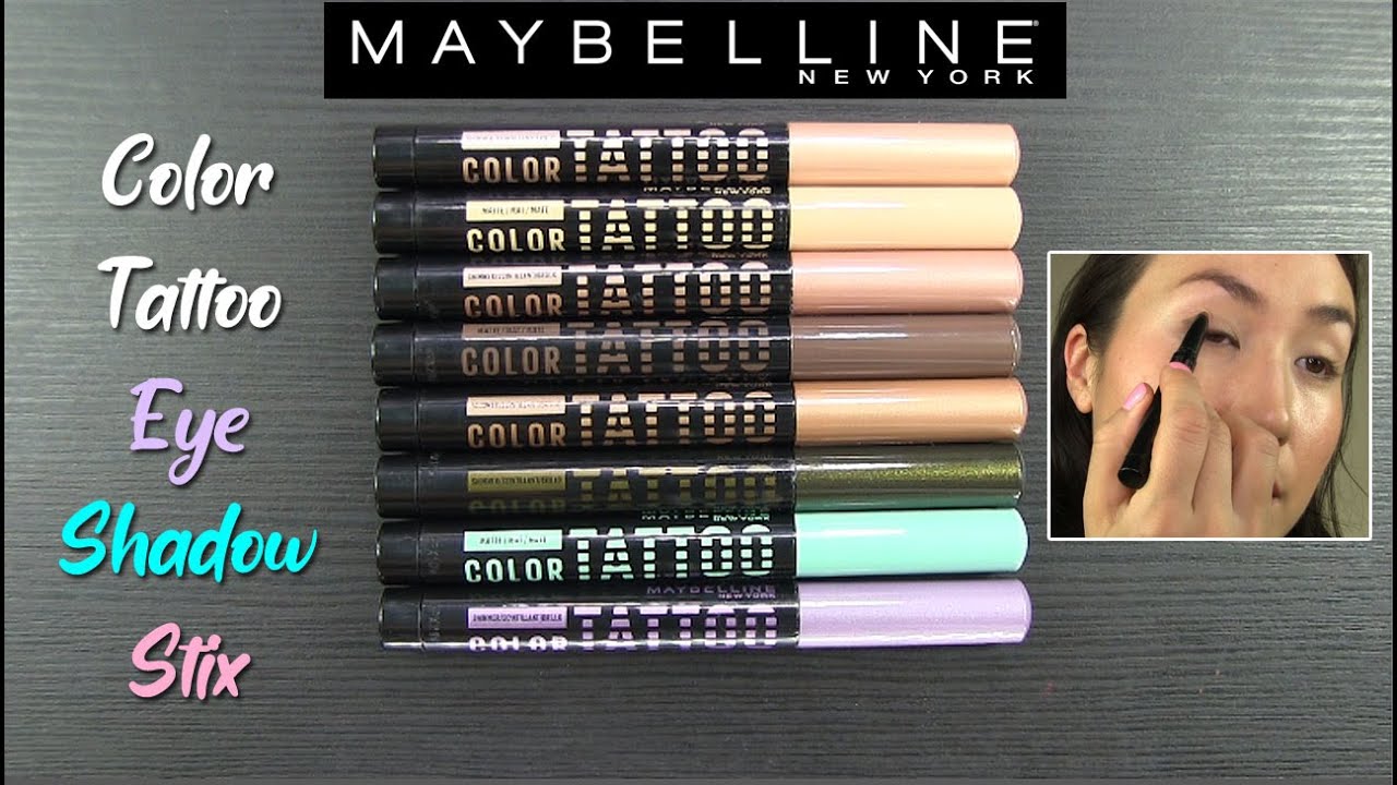 Maybelline Color Tattoo Eye Shadow Stix // SWATCHES & REVIEW