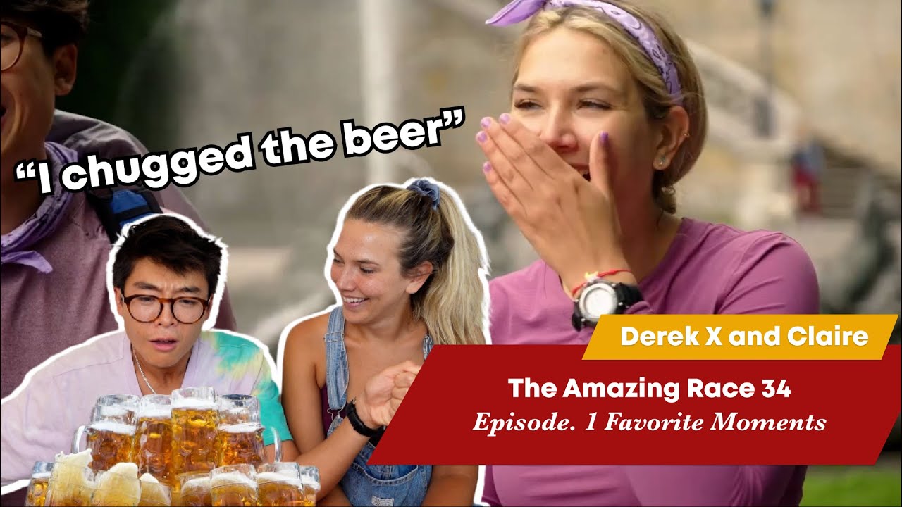 The Amazing Race 34 Ep.1 - Favorite BTS Moments!! Derek Chugged A Beer?