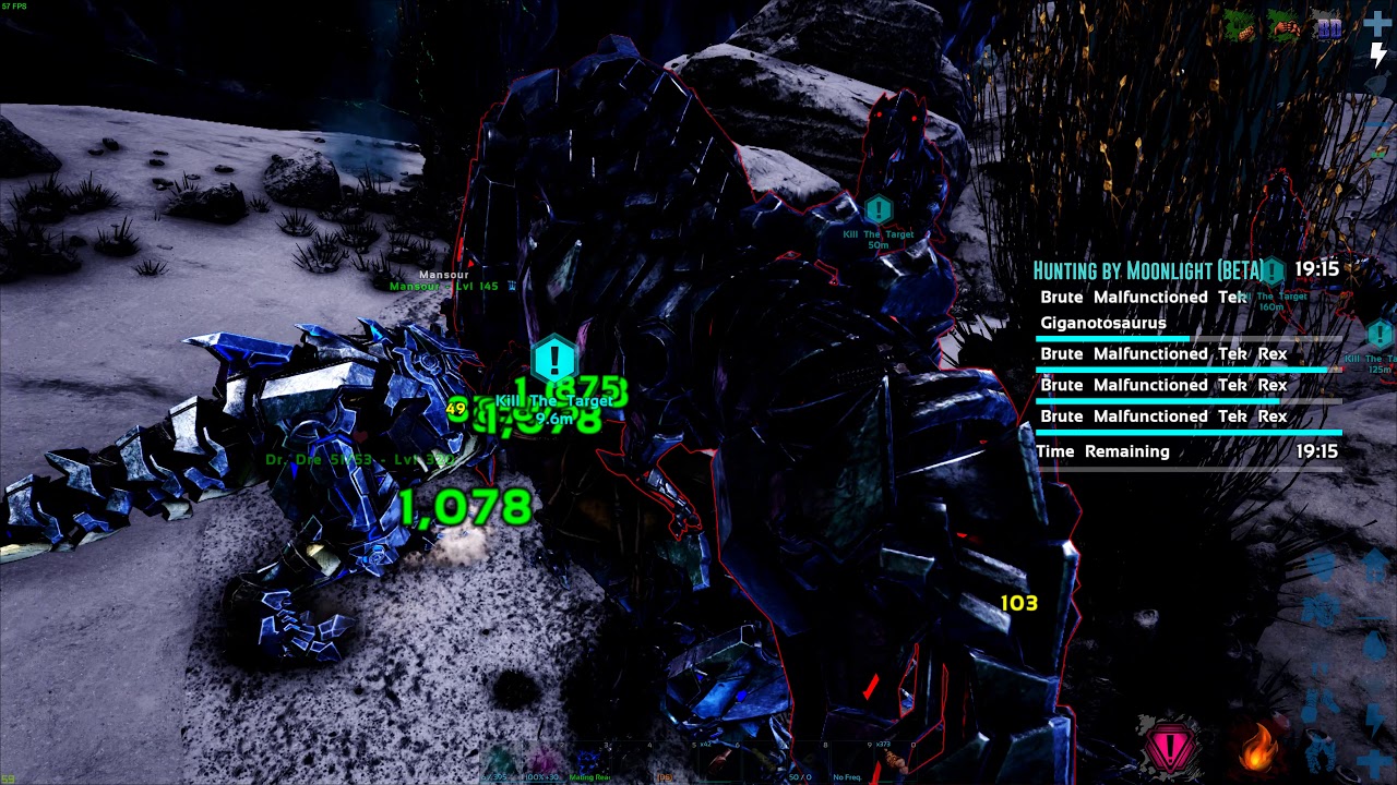 ARK in 4k - Genesis - Hunting By Moonlight - Beta - That is One Big Tek Giga!
