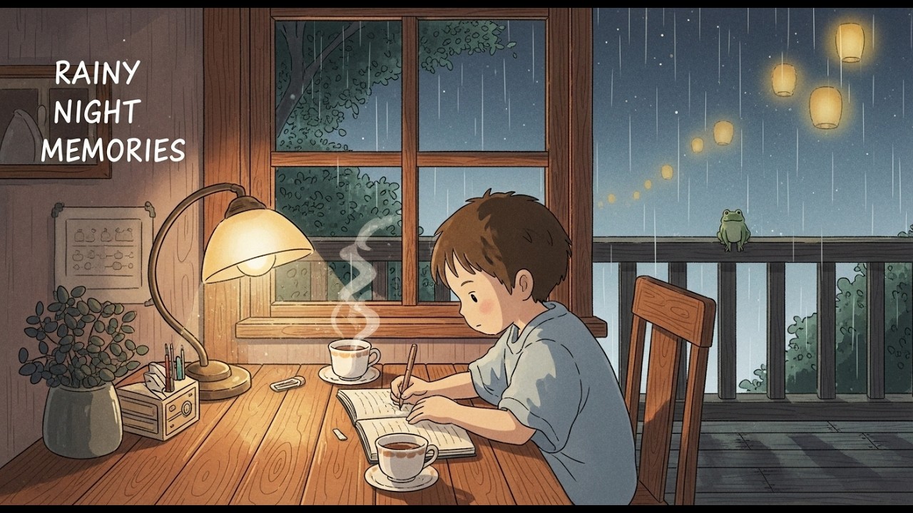 “Rainy Night Journaling | Cozy Ghibli-Style Storytime |