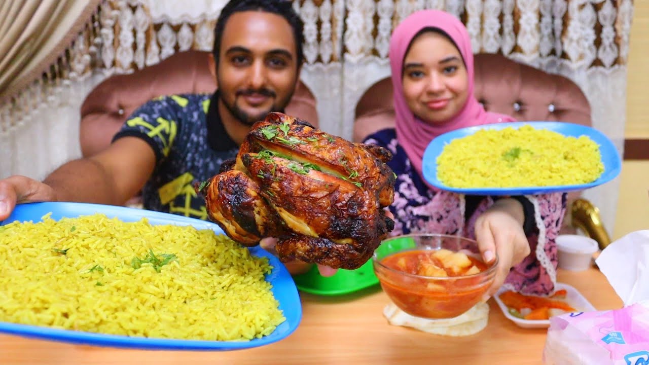 تحدي اكل فرخه مشويه مع رز بسمتي وسلطات والعقاب ف كوريا..!!