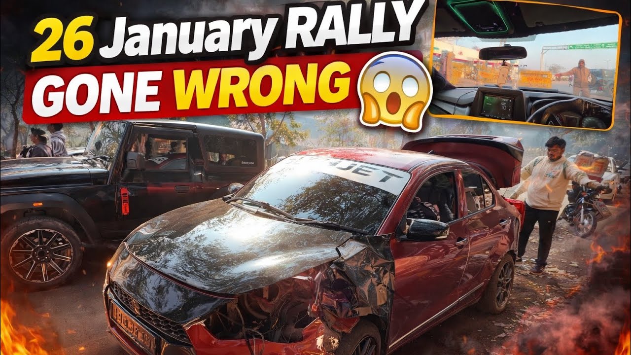 26 January Rally 😨 Accident Ho Gaya |