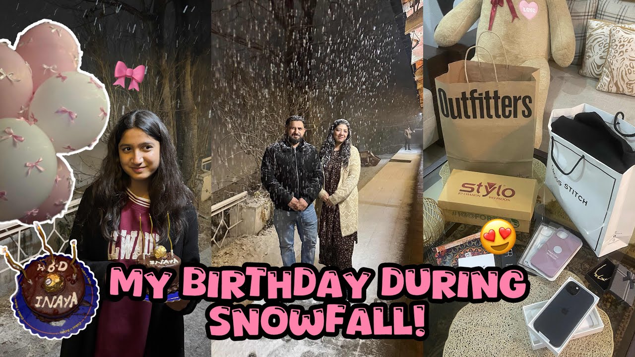 Gift main iphone mila😍 | My birthday💗 | Fun with family and Snowfall🫶