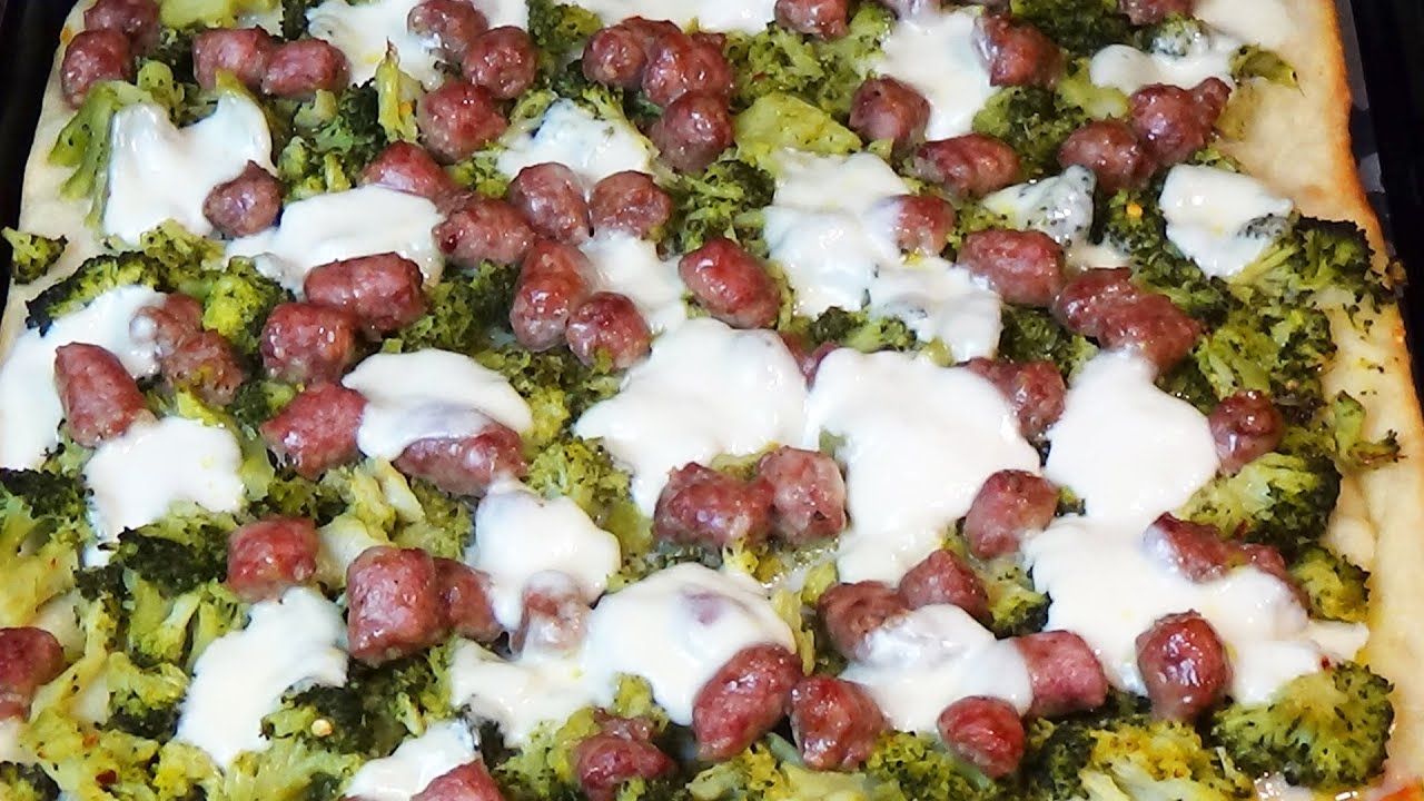 Pizza broccoli e salsiccia Impasto semplice e veloce