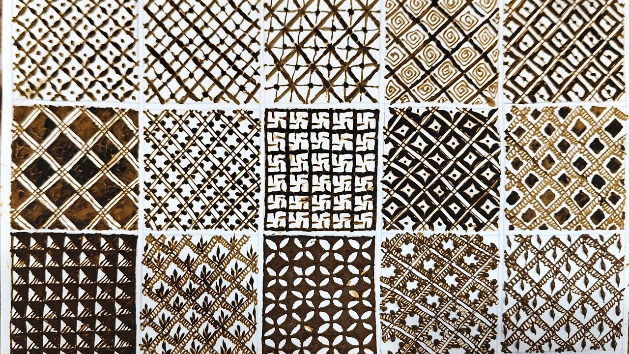 Bridal basic checks design |part 1| basic to advance mehndi designs 