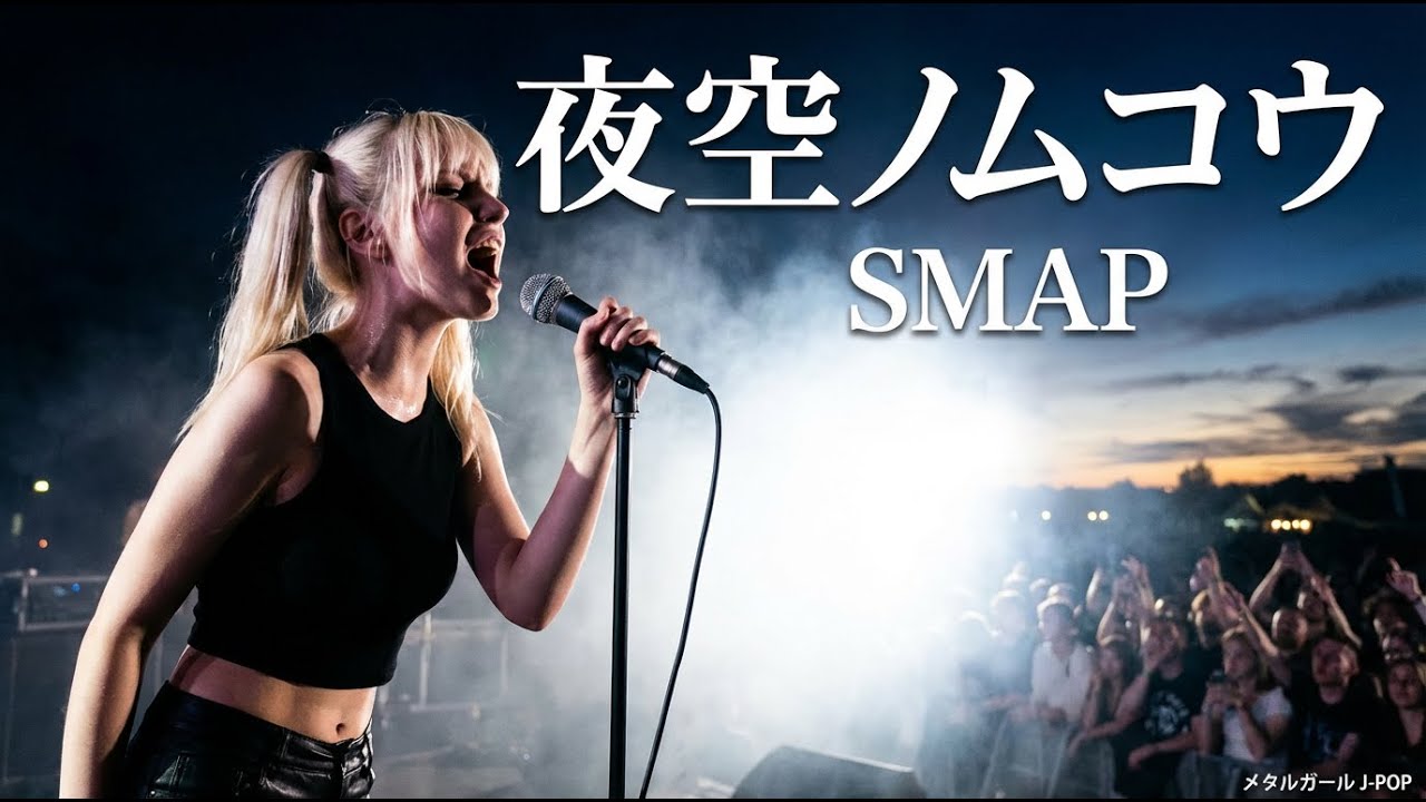 夜空ノムコウ - SMAP【海外メタルガールが歌ってみた】(J-POP AI Metal Rock Cover)