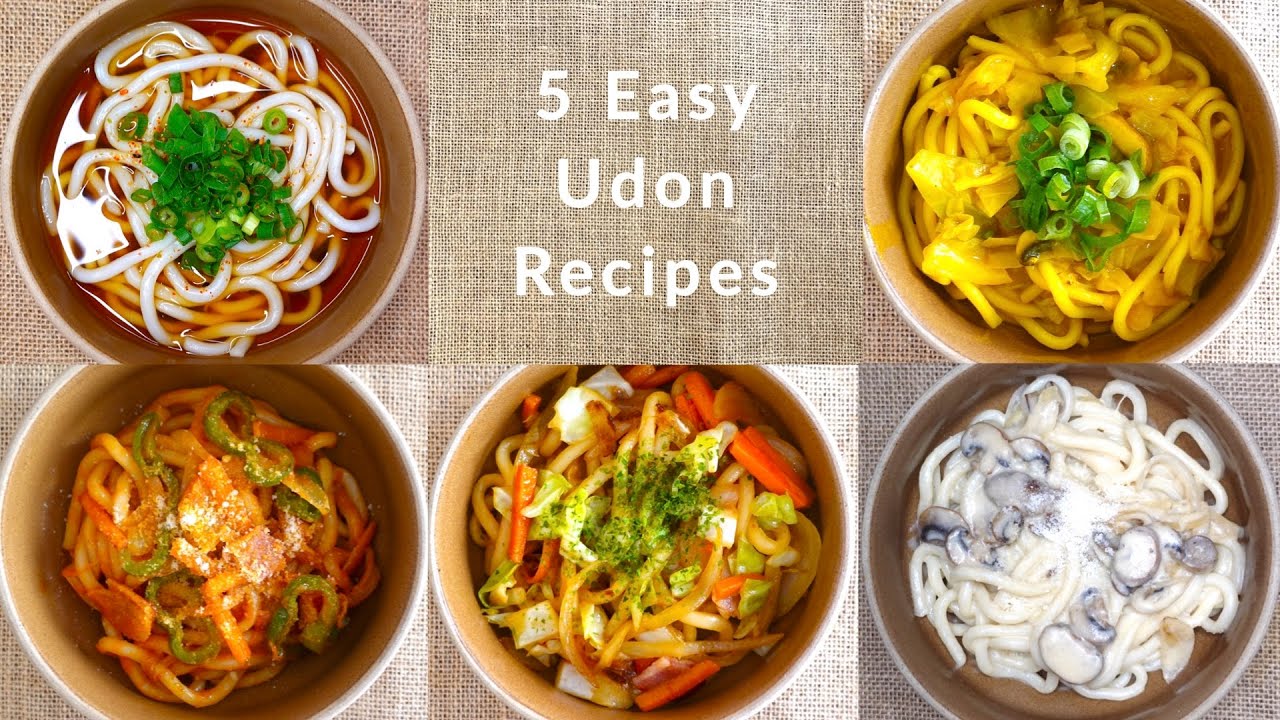 5 easy & simple udon noodles recipes😋🥢 Japanese home cooking