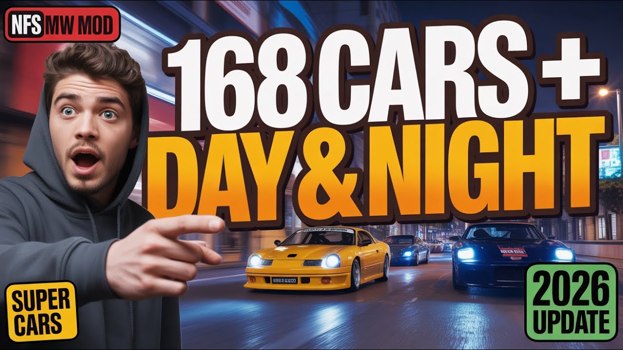 Модификация NFS Most Wanted 2005: 168 автомобилей + режим день/ночь + современные функции 😱 (2026)