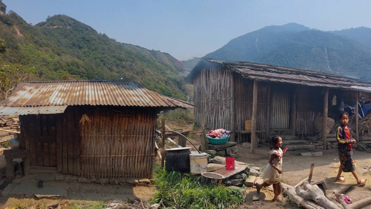 Walking Peacefully to Clean Mountain village- Close to Nature