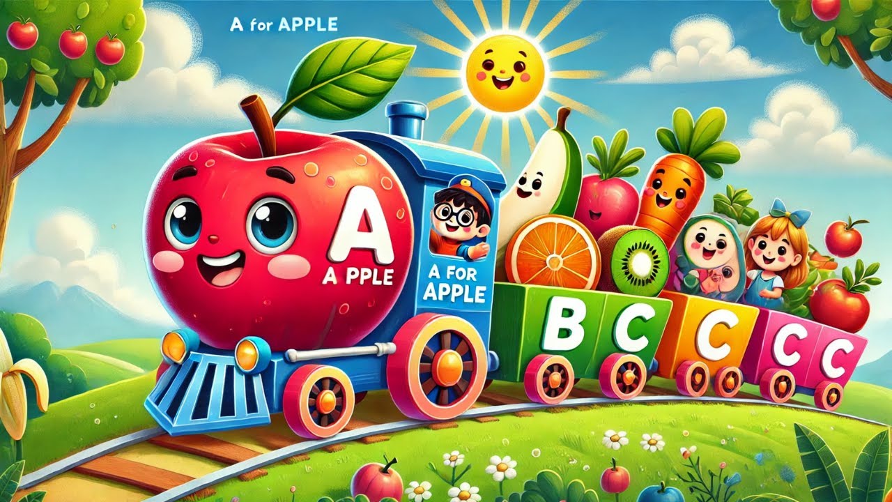ABC Fruits Train | ABC Song for Kindergarten | Nursery Rheme | Alphabet Song  @FunTimeNursery