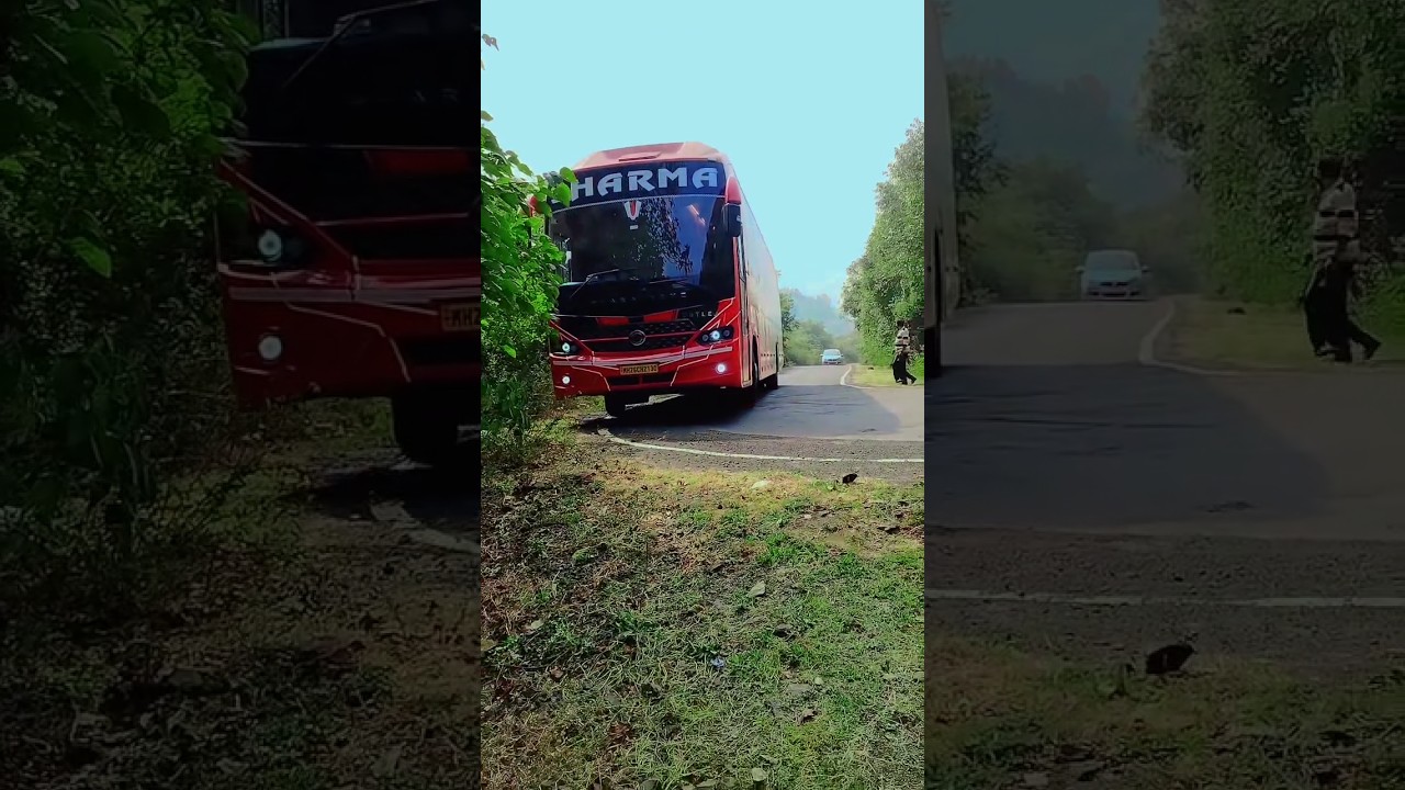 Ghat Road Just Missing Turn 😱 Sharma Travels Bus 