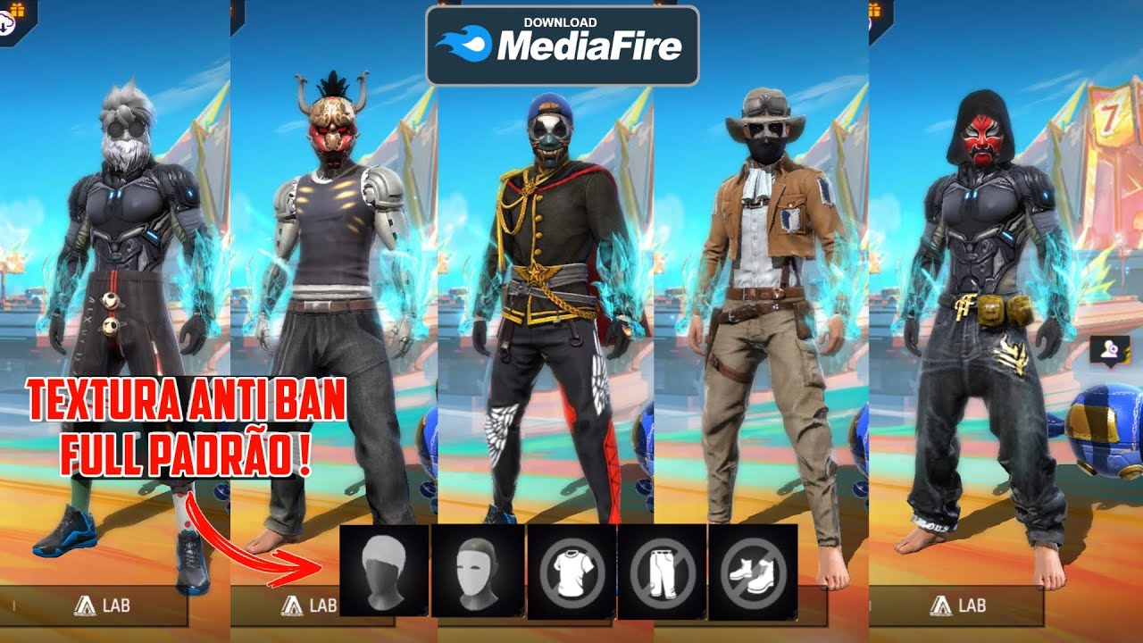 ➡️ PACK de TEXTURA INSTAPLAYER vs FREESTYLE na ROUPA PADR&Atilde;O ANTI BAN - DOWNLOAD MEDIAFIRE