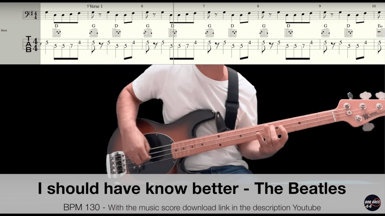 I should have know better - The Beatles - Bass guitar cover - Tabs and Score music - Stern pinball