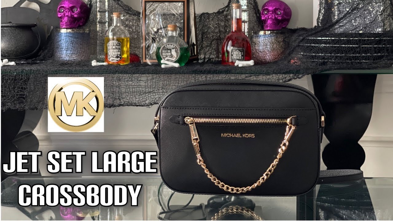 Michael Kors / Large Jet Set / Zip Chain Crossbody in Saffiano Leather
