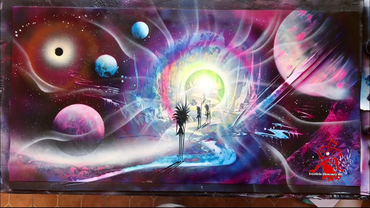 In Deep Space Spray Paint Art