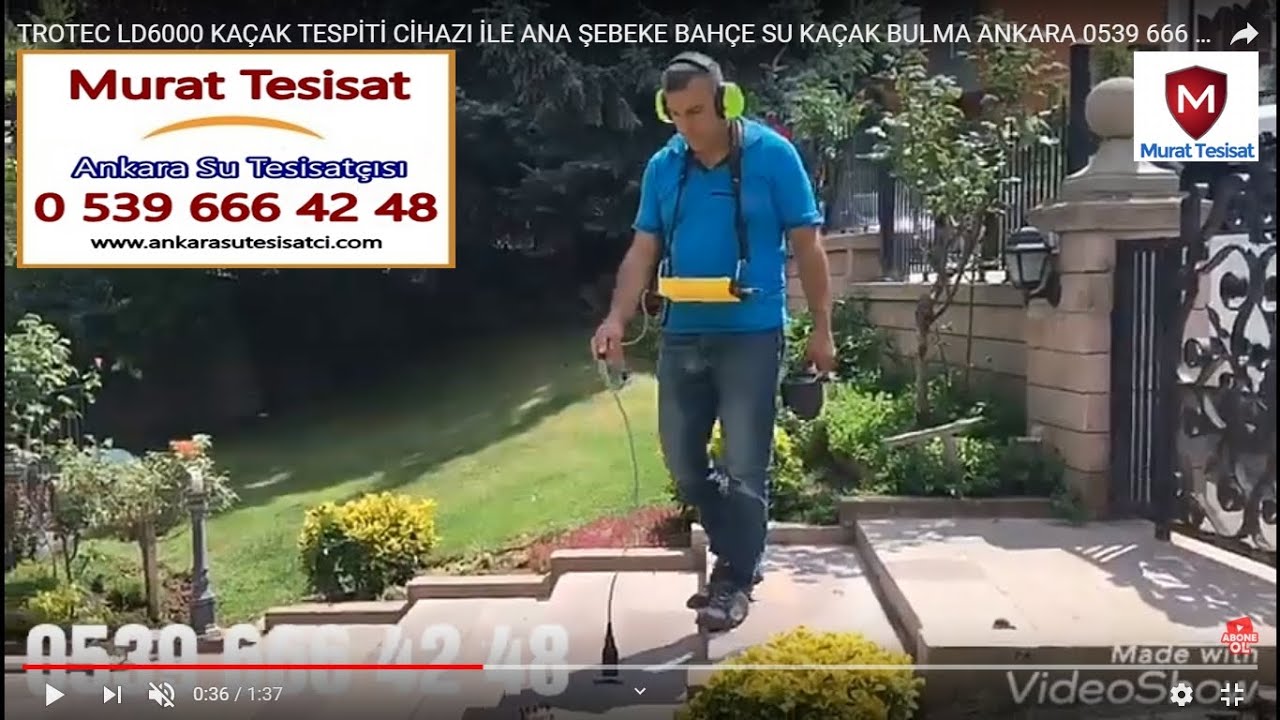 TROTEC LD6000 KA&Ccedil;AK TESPİTİ CİHAZI İLE ANA ŞEBEKE BAH&Ccedil;E SU KA&Ccedil;AK BULMA  ANKARA 0539 666 42 48