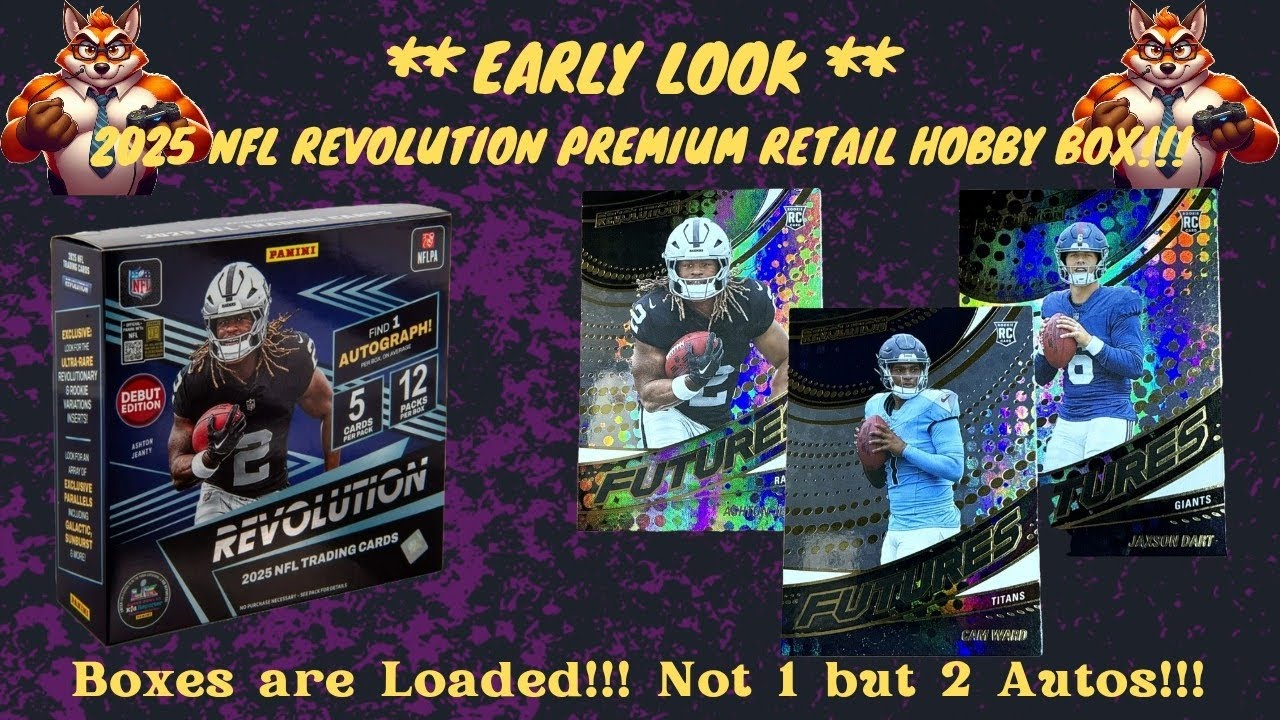 🔥🔥 EARLY LOOK 🔥🔥 2025 NFL Revolution PREMIUM RETAIL HOBBY BOX! Double Auto, Numbered & Short Prints