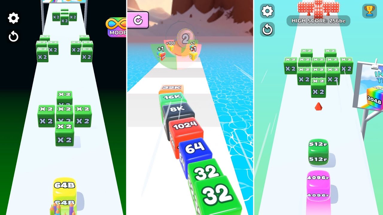 Jelly Run 2048 vs Jelly Tube Run ⚡ Normal vs Infinity Mode | 16Q, 64K, 8192Z Challenge!