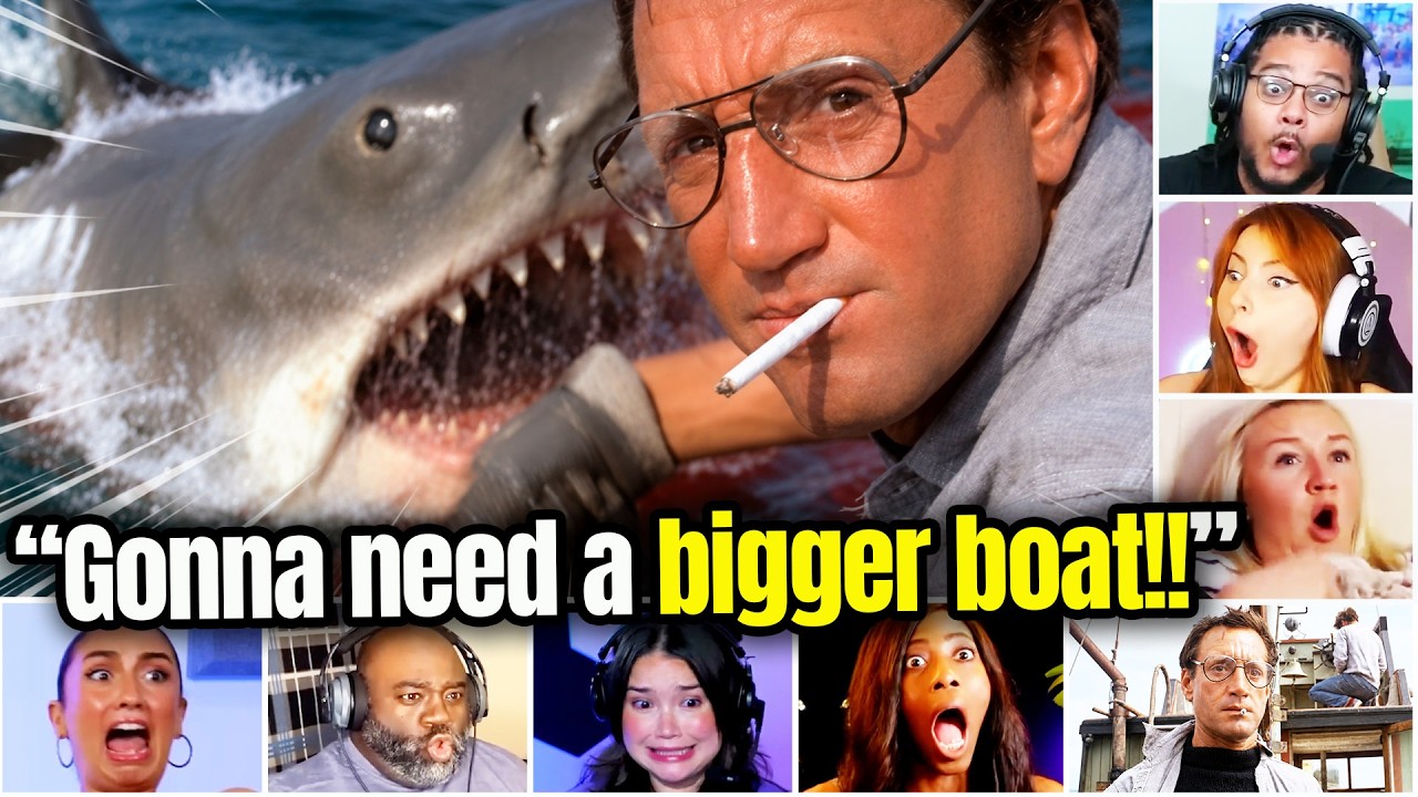 Reactors Reaction To Finally Seeing The SHARK!... In Jaws (1975) Movie Reaction