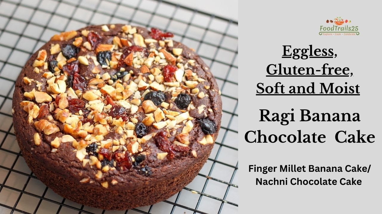 Eggless Ragi Chocolate Banana Cake/Nachni Banana Chocolate Cake