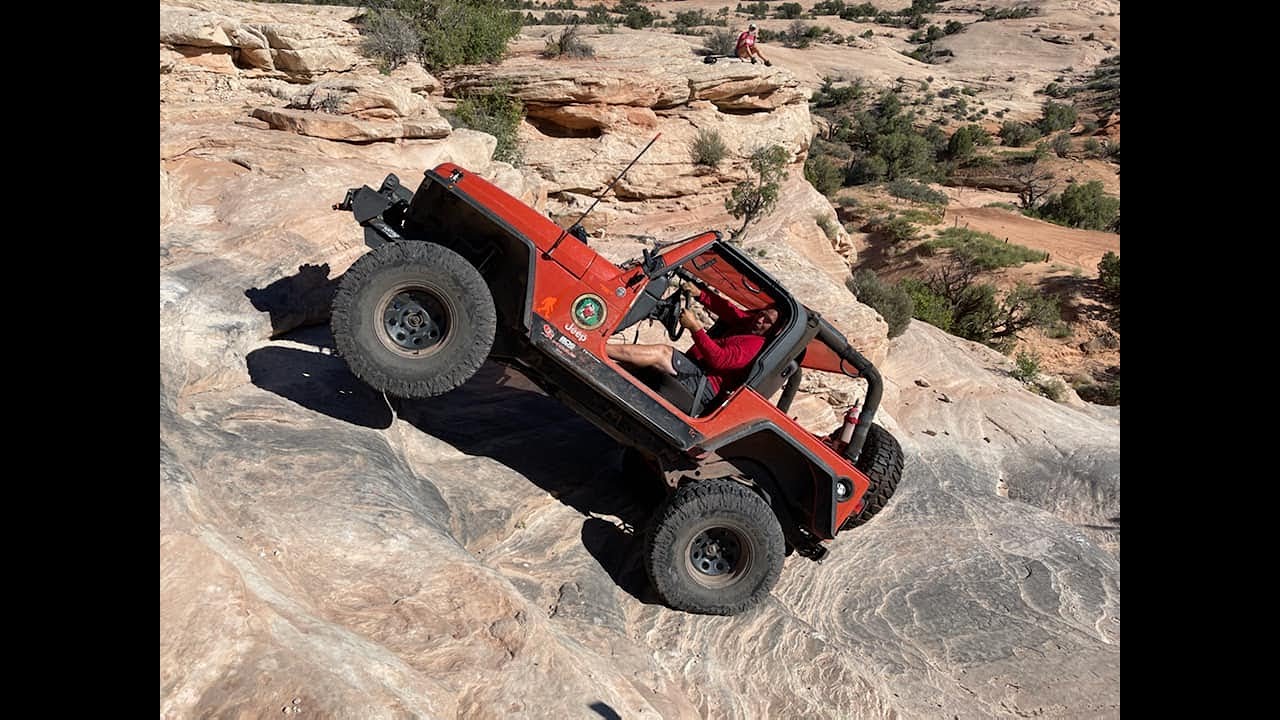 Jeep Tj on 35's vs Wipeout Hill, Moab
