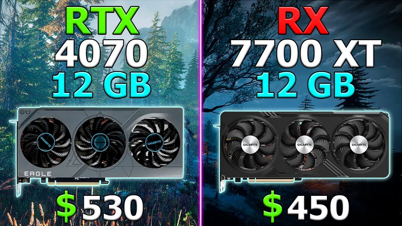 RTX 4070 12 GB vs RX 7700 XT 12 GB - Test in 10 Games / 1440p