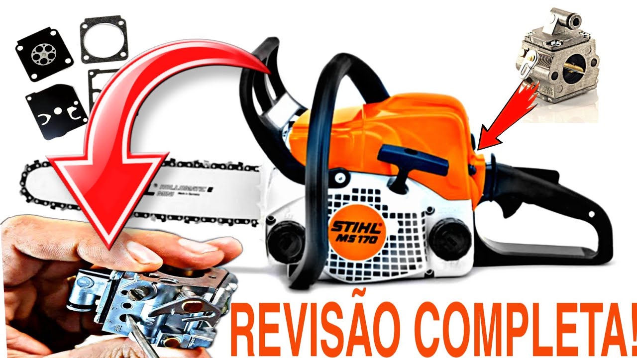 REVISÃO DO MS STHIL 180,170 LIMPEZA DO CARBURADOR , MONTAGEM E DESMONTAGEM