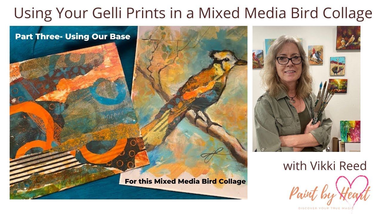 Using Your Gelli Prints To Create a Mixed Media Bird Collage