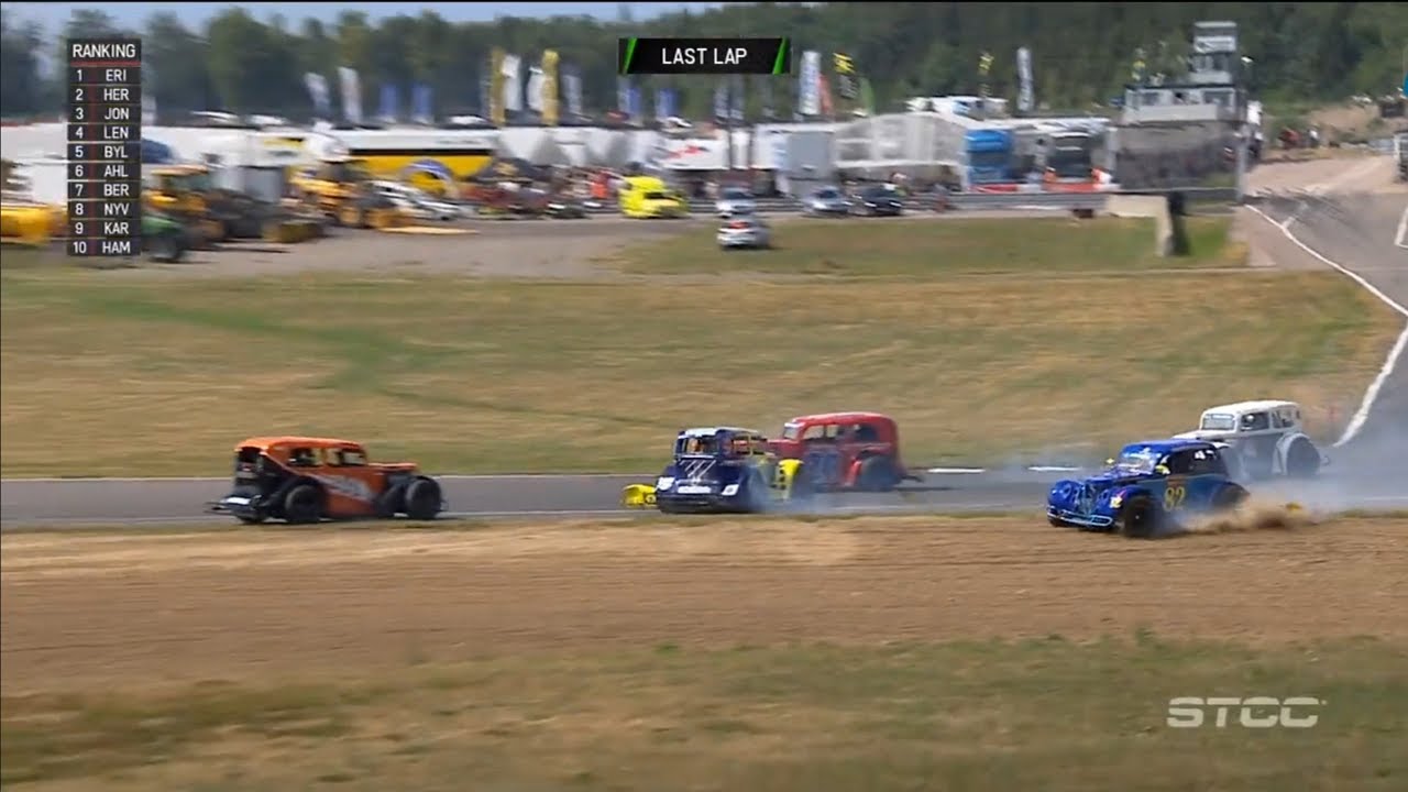 Legends Cup Sweden 2018. Race 2 Falkenbergs Motorbana. Last Laps | Final Lap Leaders Crashes