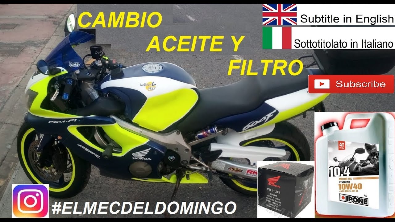 cambio aceite y filtro honda cbr 600f 2002