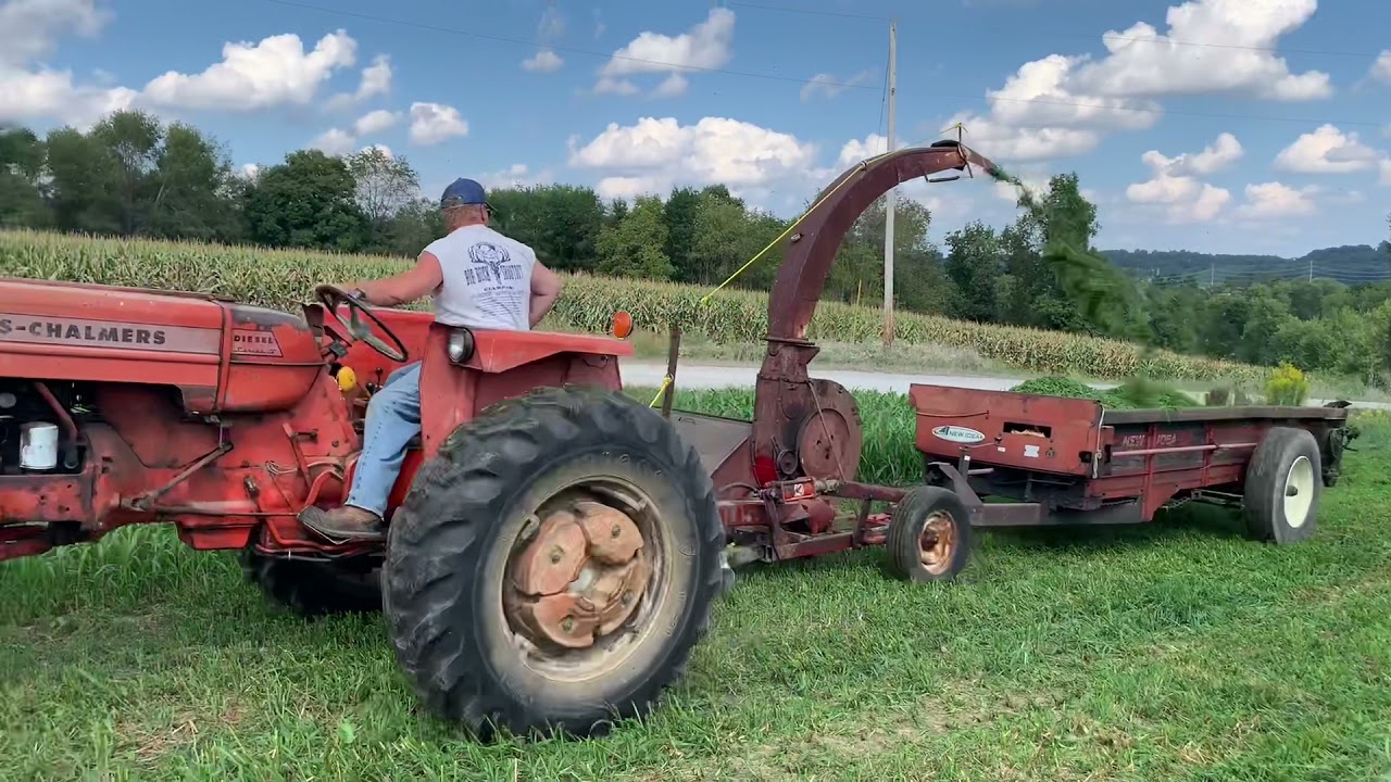 Allis Chalmers D17 flail chopping