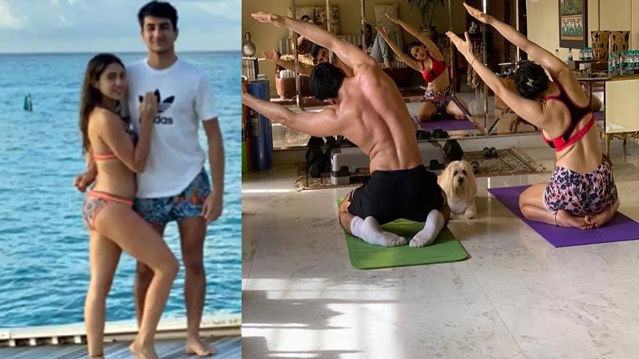 Siblings Sara Ali Khan and Ibrahim Ali Khan enjoy yoga session together