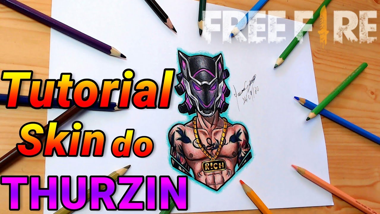 COMO DESENHAR A SKIN DO THURZIN FREE FIRE - Como Dibujar Free Fire // Gambar Free Fire