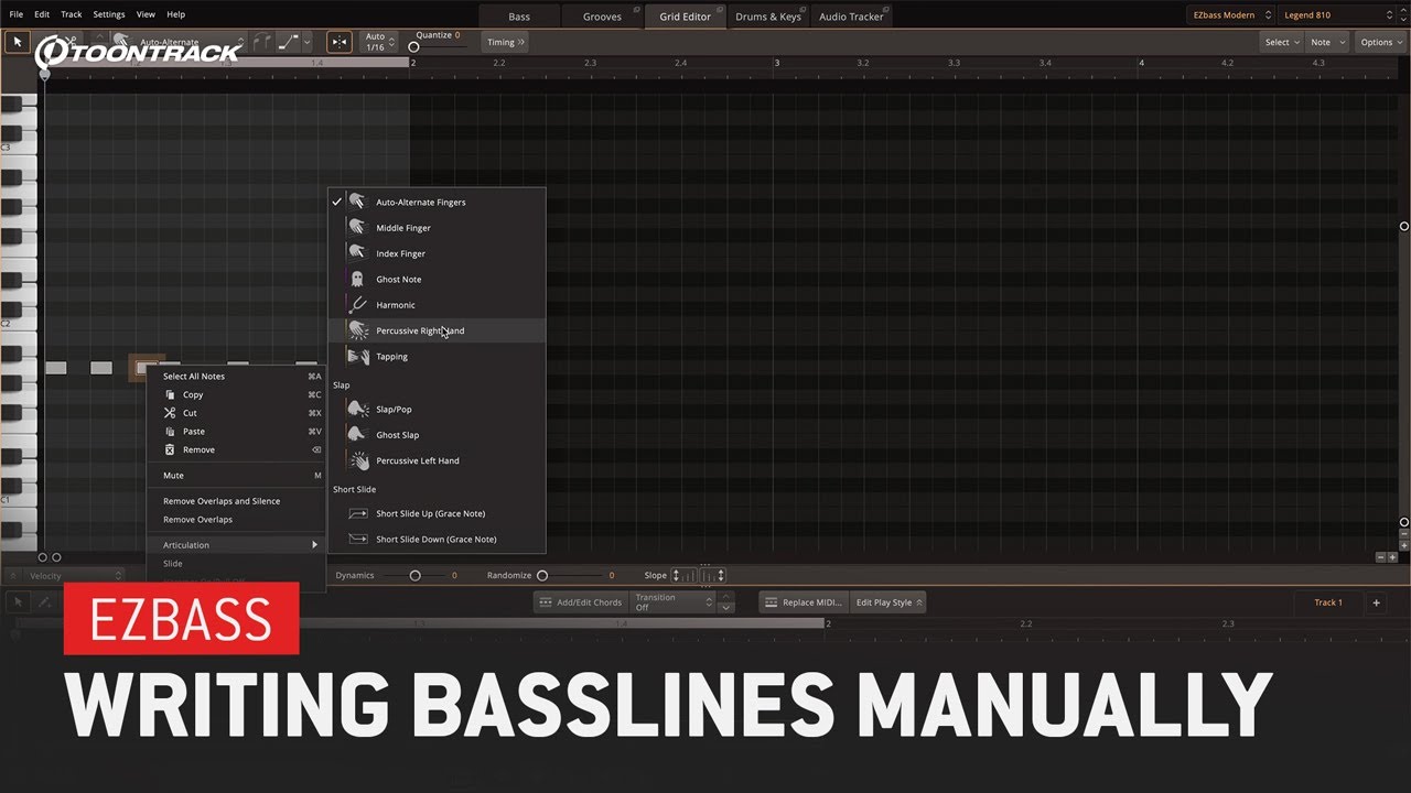 EZbass – Writing Basslines Manually in the Grid Editor
