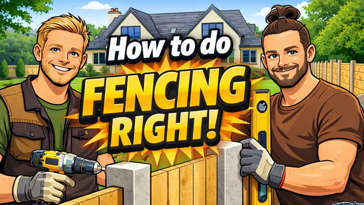How to do FENCING - concrete posts wind proof when done right.