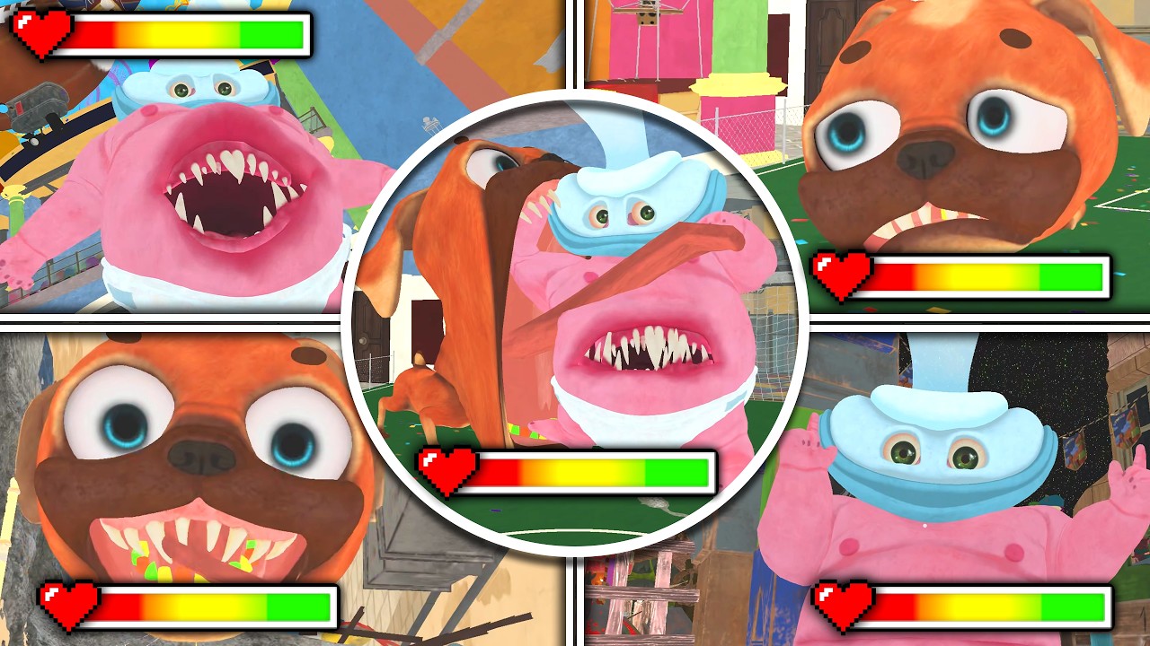 Dark Pals The 1st Floor - All BOSSES With HEALTHBARS in BRIGHT Mode