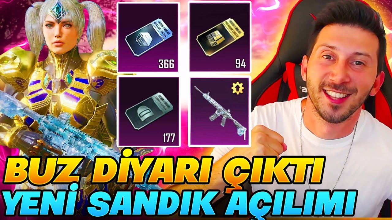 OHA BUZ DİYARI ÇIKTI 😱 EFSANE ŞANSLI SANDIK AÇILIMI PUBG MOBILE SANDIK KUTU AÇILIMI