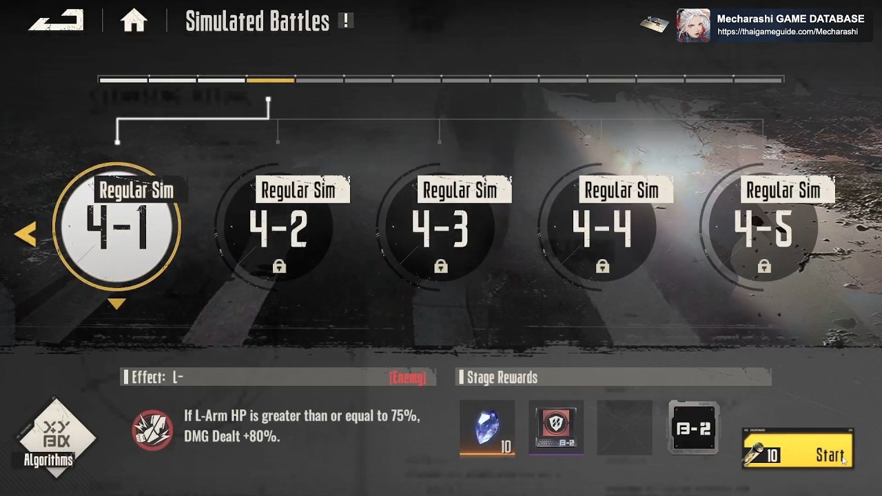 Simulated Battles – Regular Sim 4-1 to 4-5 【F2P Free Pilots & STs Only】 | Mecharashi