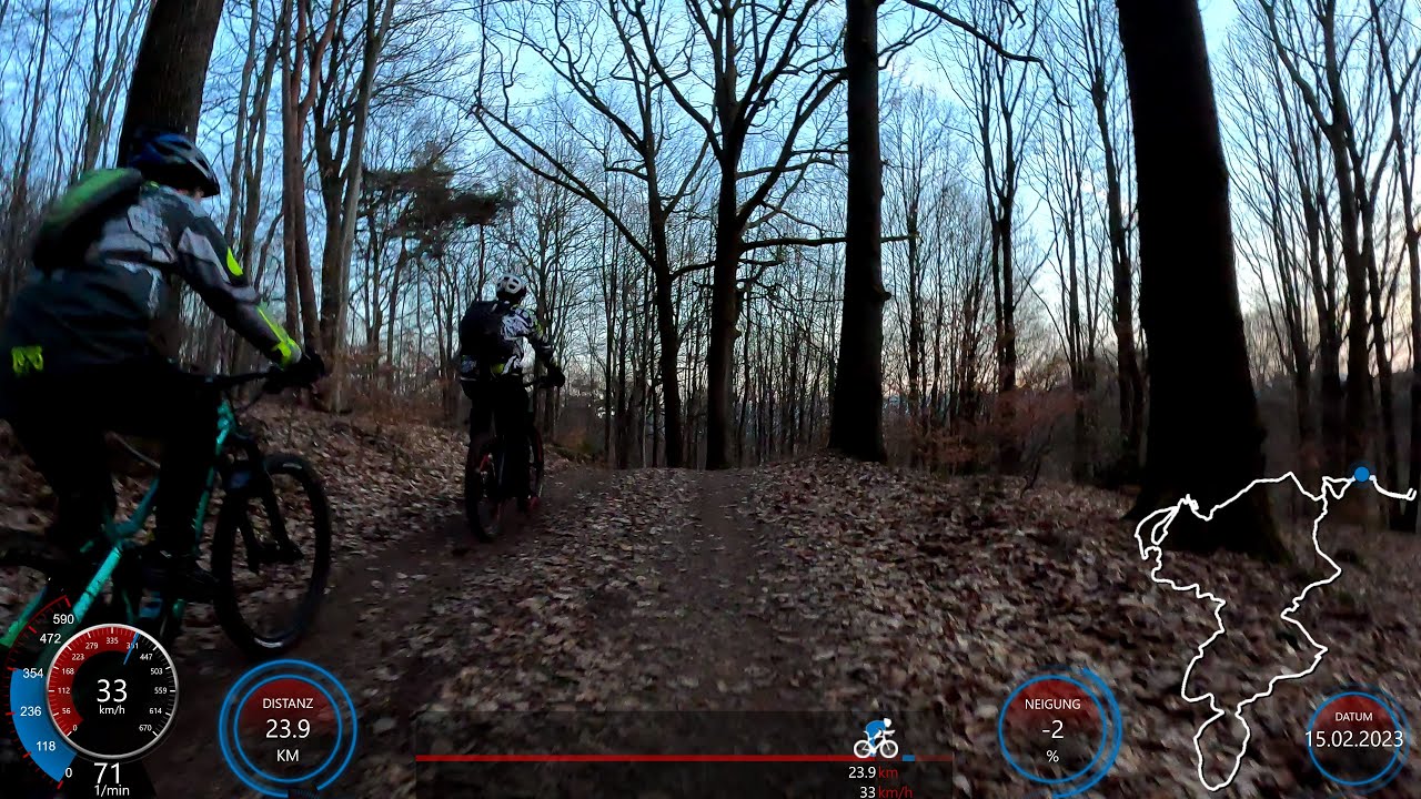 60 minute MTB Sundown Indoor Cycling Training Garmin Display Ultra HD Video