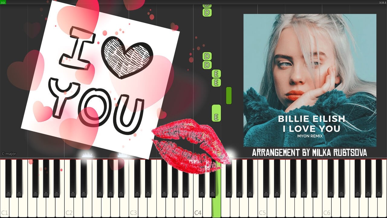 Billie Eilish - i love you | Piano Cover + Synthesia Tutorial