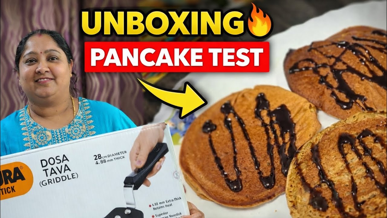 Unboxing Futura Dosa Tawa + 5 Minute Banana Pancake Test | Easy Breakfast Recipe 