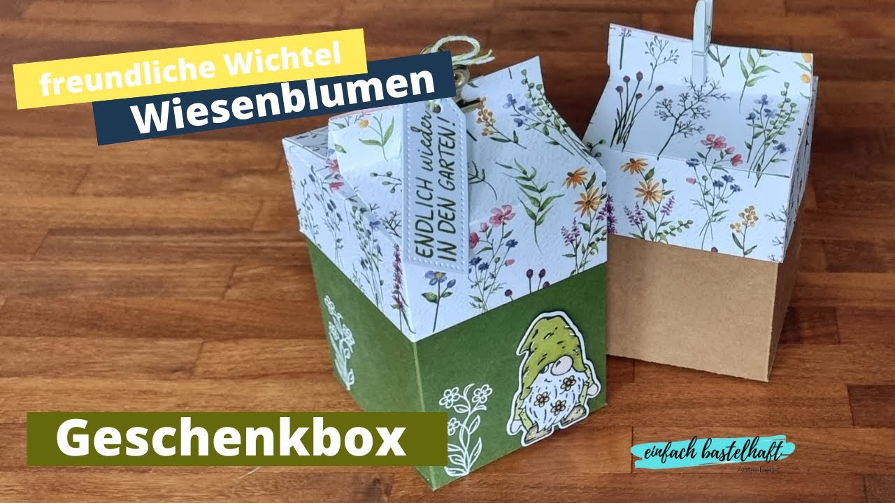 🌼Milchkartonbox mit Deckel | Geschenkverpackung |DSP dainty delight/filigrane Blumen von Stampin'Up!