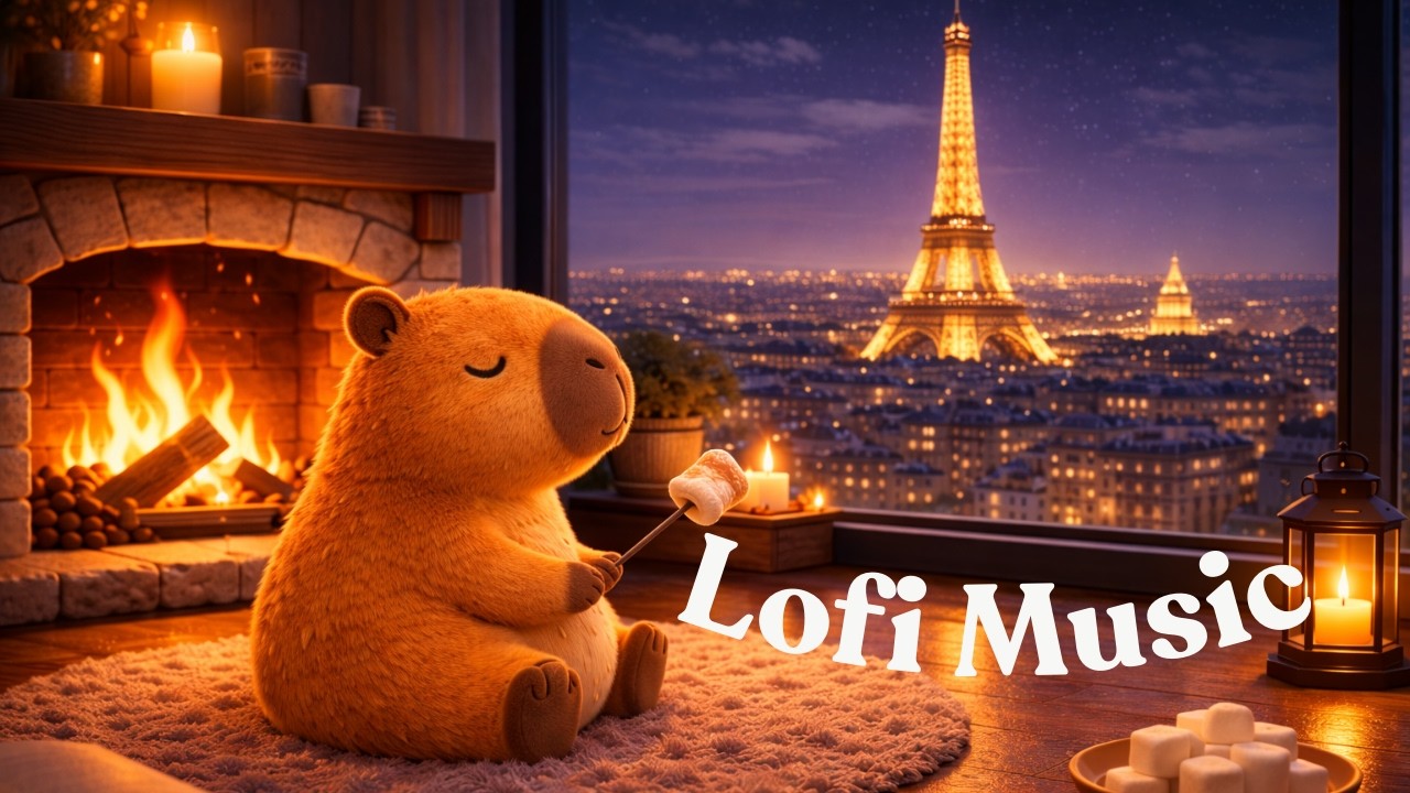 Fireplace & Lofi Music| Fireplace Ambiance | Relaxing Study and Chill 🔥 Cozy Fireplace